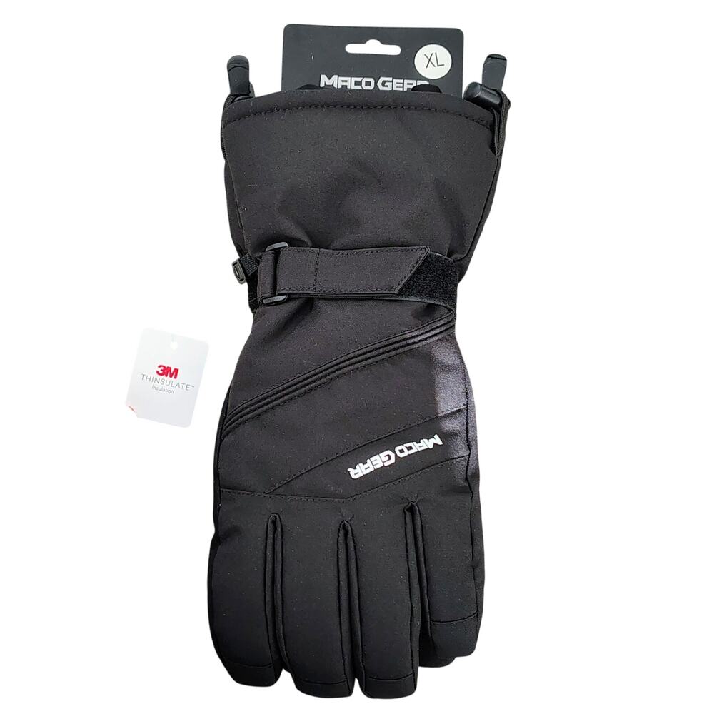 Maco Gear Adult XL Black Professional Sports Ski Snow Gloves NEW Insulated